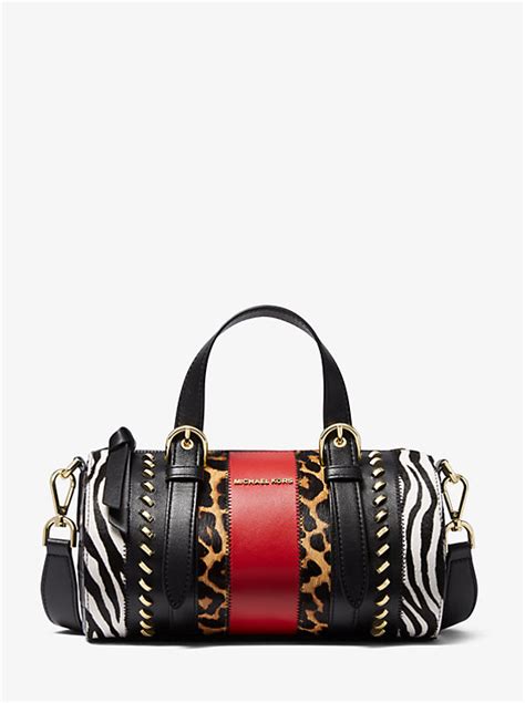 michael michael kors stanton calf hair & leather messenger bag|Michael Kors Calf Hair Handbags & Purses .